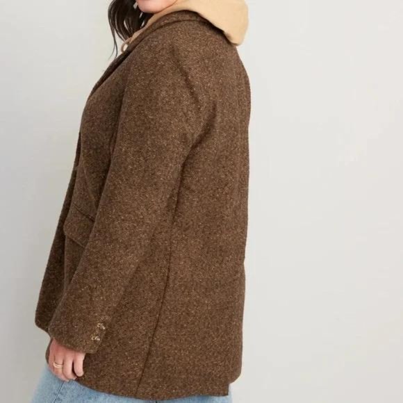 Old Navy  Soft-Brushed Herringbone Oversized Blazer NEW - Picture 3 of 9